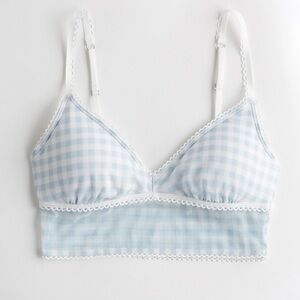 Hollister gilly hicks  Blue and White Checkered Lace Bralette